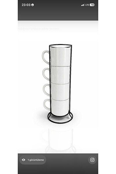 nuksoc 4-Piece Coffee Cup Set with Stand