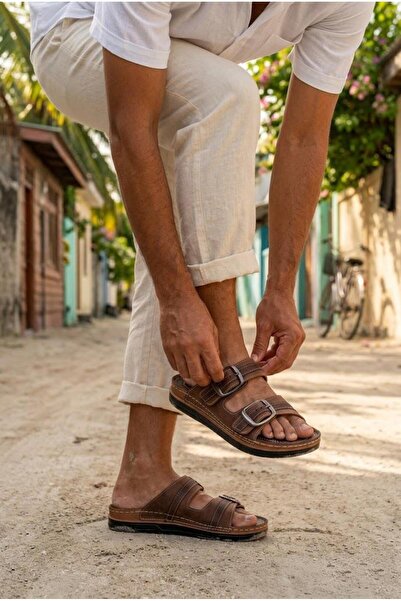 fort 26021 Anatomical Flexible Comfortable Two-Buckle Men's Slippers