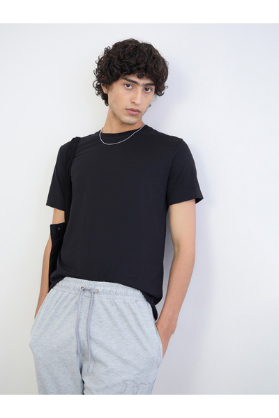 Styli Men Regular Fit Cotton Rich Jersey T-Shirt