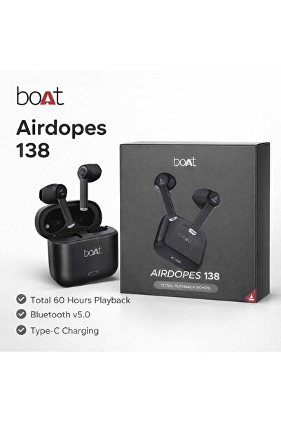 BOAT Airdopes 138 Wireless Earbuds with 60H Playback & Type-C Charging
