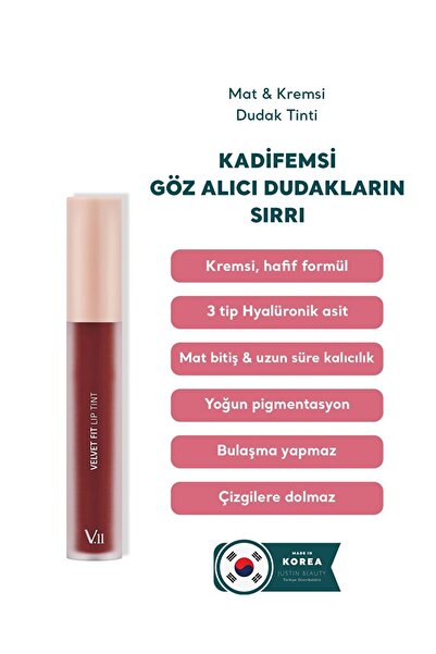 Village 11 Factory Velvet Fit Lip Tint Intense Red 4.7g - Matte & Creamy Lip ...