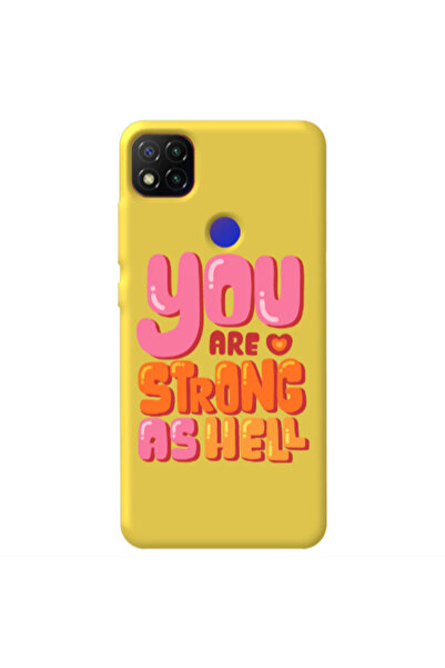 Other Xiaomi Redmi 9c You are Love Strong Yellow Colored Silicone TPU Θήκη