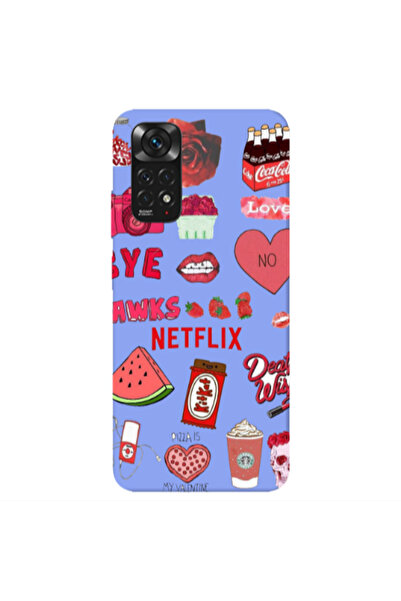Other Xiaomi Redmi Note 11 4G pizza is my valentine Light Purple Colored Sili...