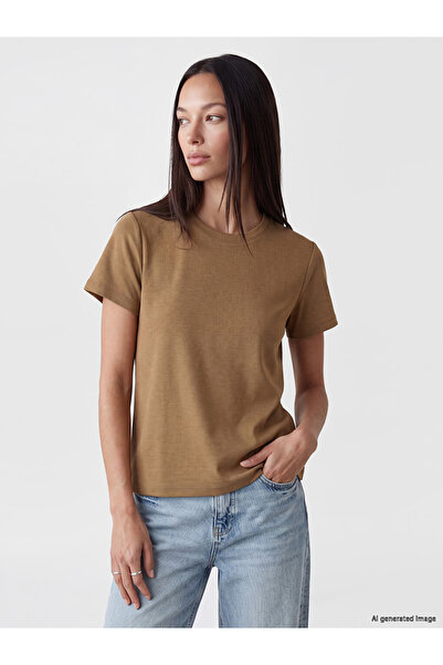 LC Waikiki Lcw Everyday Khaki Crew Neck Soft Touch Women's T-Shirt