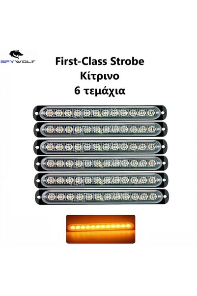 OEM Spywolf First-Class LED Strobe Φαναράκι Όγκου Κίτρινο 12LED 12/24V 6000lm...