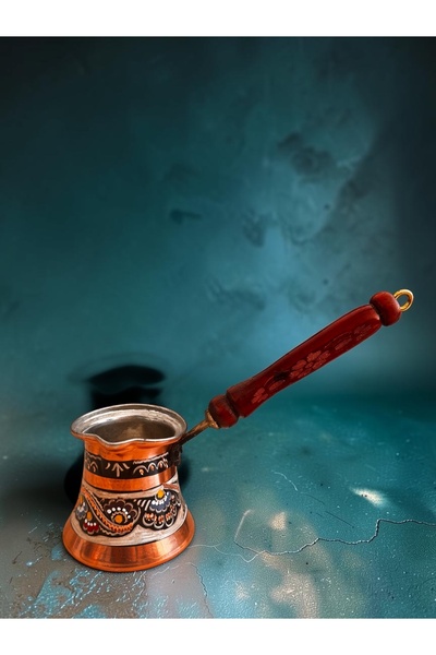 BARITCIOGLU Erzincan Engraved Copper Coffee Pot for 6 Cups of Coffee