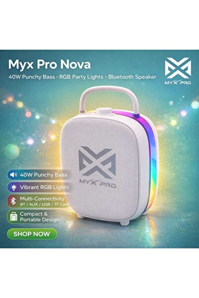 MYX PRO Nova 40W Bluetooth Party Speaker with RGB Lights & Bass