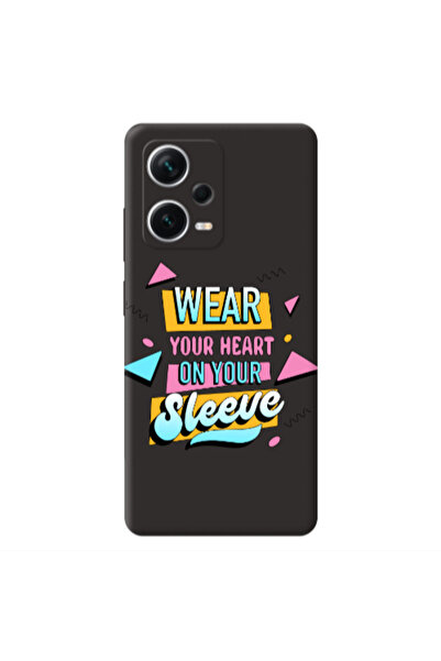 Other Xiaomi Poco X5 Wear Your Heart Black Colored Silicone TPU Θήκη