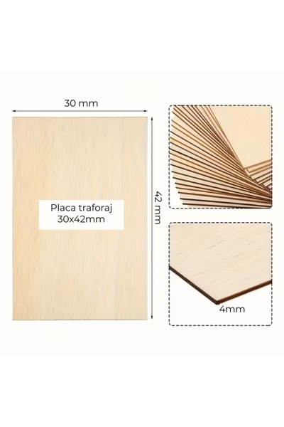 MC Micostore Placaj traforaj CNX, 30x42cm, grosime 4mm, lemn