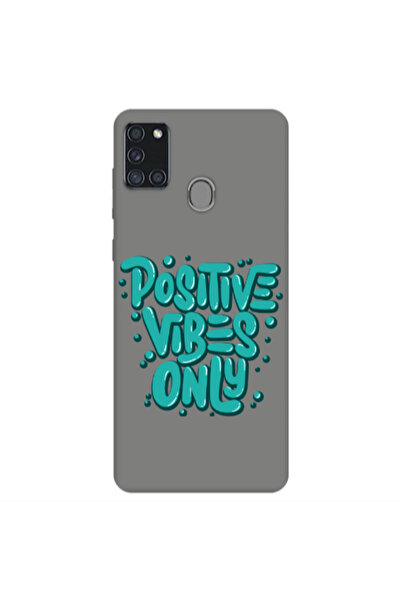 Other Samsung A21S Positive Vibes Only Grey Colored Silicone TPU Θήκη