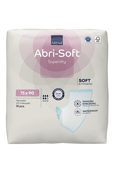 abena Aleze de pat protectoare Abri Soft Superdry 1800 ml, 75 x 90 cm, 30 bucăți