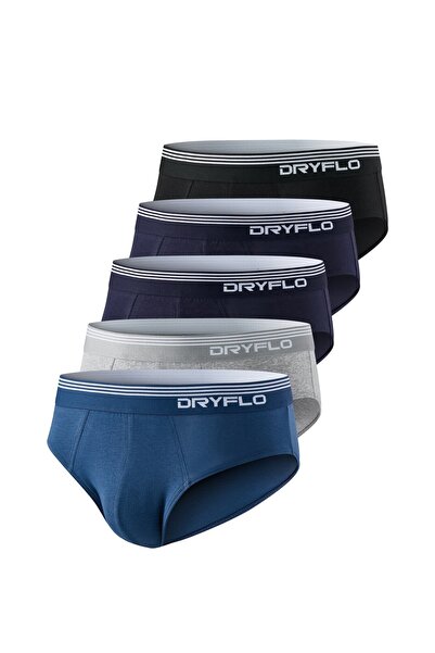 DryFlo Σετ 5 ζευγαριών ανδρικά σλιπ, 4 χρώματα, 95% Βαμβάκι, άνετα