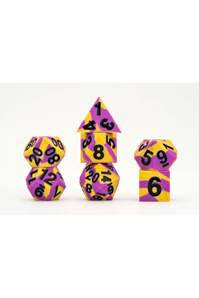 FanRoll Set de 7 zaruri cu steagul curcubeu Intersex, multicolor, 16mm