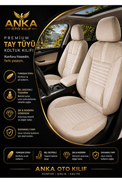 Anka Honda Civic FC5 Uyumlu Taytüyü Deri Detay Premium Oto koltuk kılıfı
