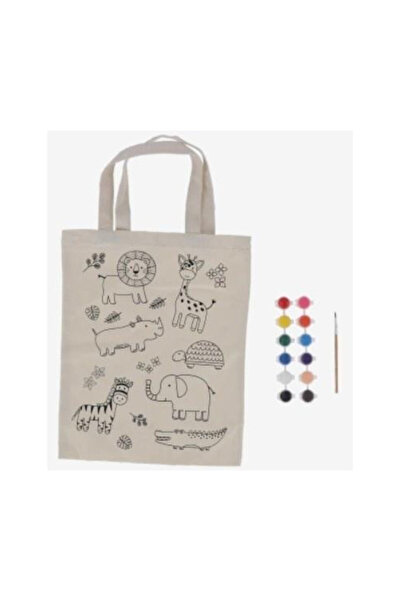 OEM Esschert Design, geanta de colorat din bumbac cu set vopsele si pensula, ...