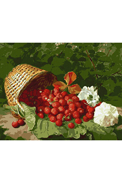 ideyka Set pictura pe numere, cu sasiu, Cos cu capsuni - William Hammer, 40x5...