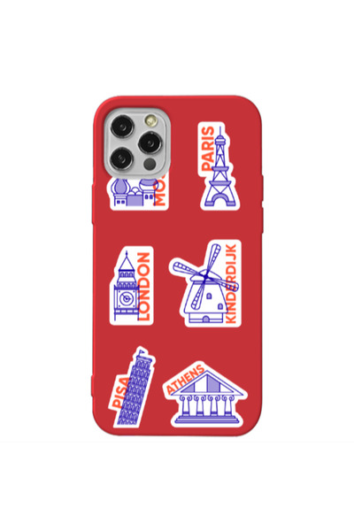 Other Apple iPhone 13 Pro Pisa Athens Red Colored Silicone TPU Θήκη
