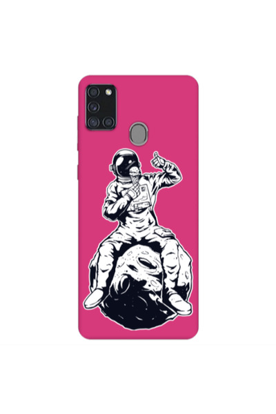 Other Samsung A21S ice cream in space Fuchsia Colored Silicone TPU Θήκη
