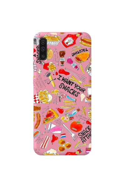 Other Samsung A70 Snack attack Pink Colored Silicone TPU Θήκη