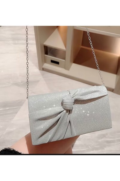OzzTakı Shine Bow Clutch Bag