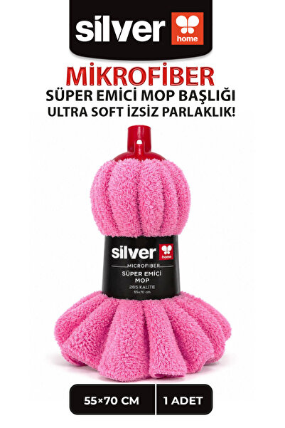 SİLVER HOME Premium Mikrofiber Mop Başlığı 55x70 cm Ultra Soft Süper Emici Pe...