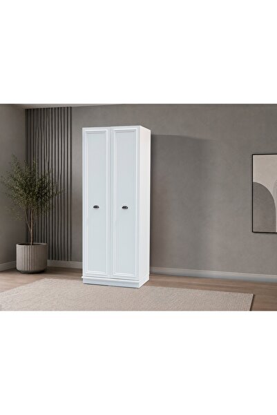 Ecrin 2 Kapaklı 80cm Gardırop Beyaz