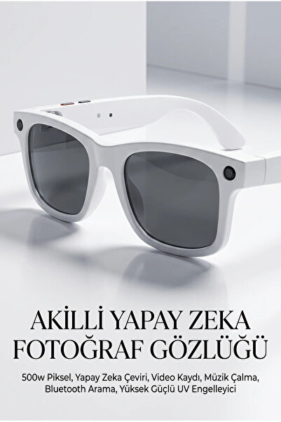 shopwave White ai smart glasses no. 15 with camera, bluetooth, photo & video ...