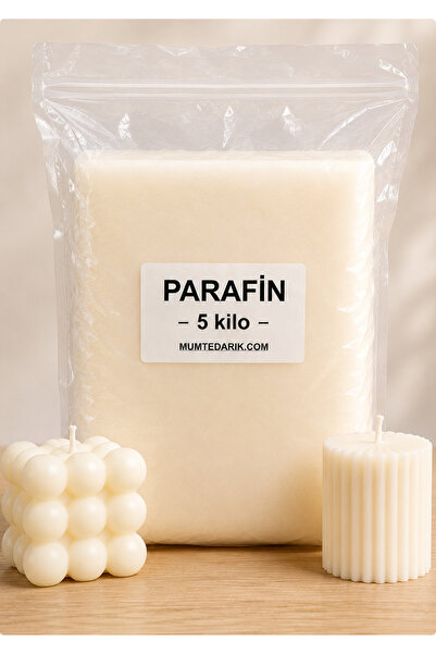 MUMTEDARİK Parafin Mum Bazı 5 KG | Kalıp ve Bardak Mum Yapımı İçin Parafin Wa...