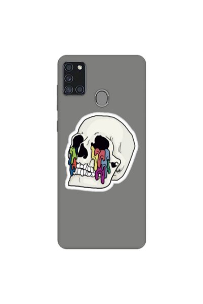 Other Samsung A21S Skull Grey Colored Silicone TPU Θήκη