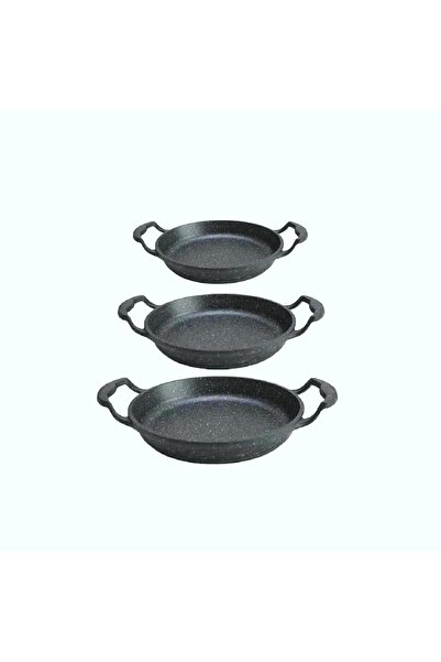 Burak Eda Döküm Granite 3-Piece Pan Set Without Lid 18-20-22 cm