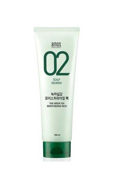 amos PROFESSIONAL The Green Tea Moisturizing Hair Mask 250ml, Korean Silicone...