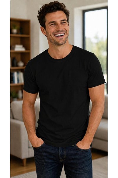 sky Lycra Single Jersey Basic T-Shirt