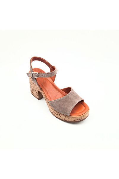 Folle Mink Suede Women's Platform Heeled Sandals – Genuine Leather Lined Thick Heel Summer Shoes