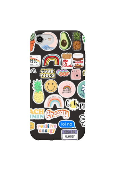 Other Apple iPhone 7 Good vibes Black Colored Silicone TPU Θήκη