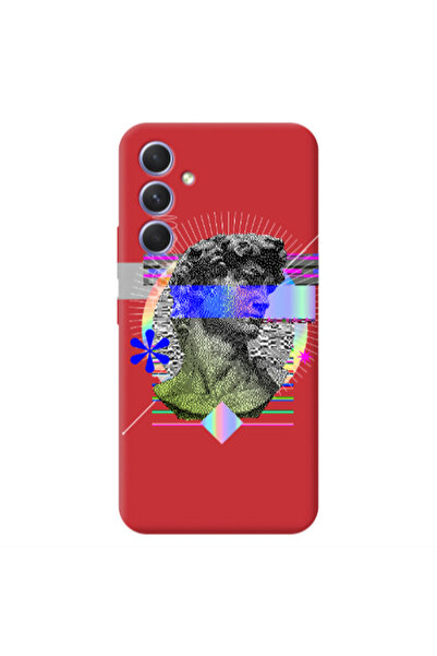 Other Samsung A54 Statue pixels Red Colored Silicone TPU Θήκη