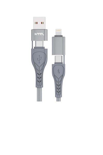 peltech 4 In 1 Hasır Hızlı Şarj Ve Macbook Tablet Telefon Şarj Data Kablosu 1 Metre 128w