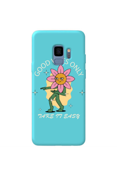 Other Samsung S9 Plus Good Vibes Only Turquoise Colored Silicone TPU Θήκη