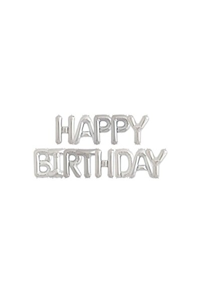 Empressco Silver Colored 16 Inch Happy Birthday Foil Balloon