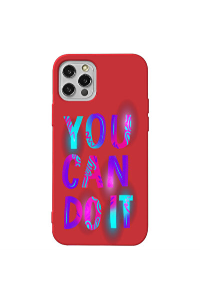 Other Apple iPhone 12 Pro You Can Doit Red Colored Silicone TPU Θήκη