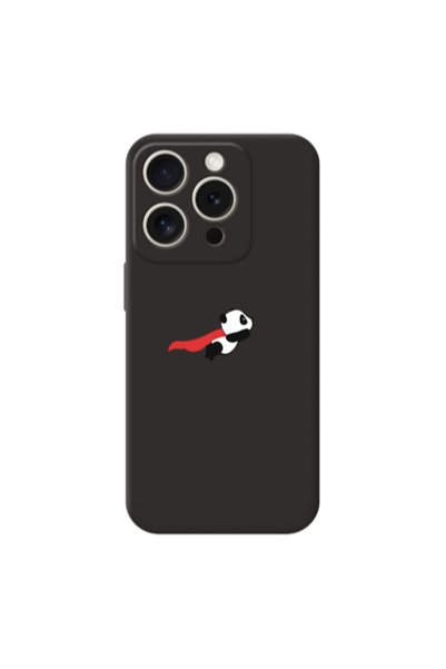 Other Apple iPhone 15 Pro Max kite flying panda Black Colored Silicone TPU Θήκη