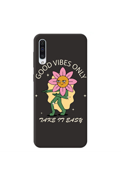 Other Samsung A50 Good Vibes Only Black Colored Silicone TPU Θήκη