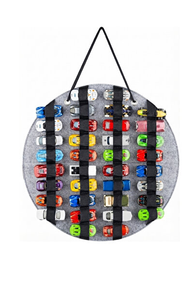 KAŞIKBEY Circular Koleksiyon Model Oyuncak Araba Rafı Keçe Araç Rafı Hotwheel...