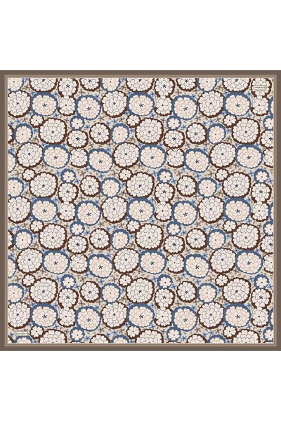 Levidor Mink Daisy Pattern Sura Silk Scarf