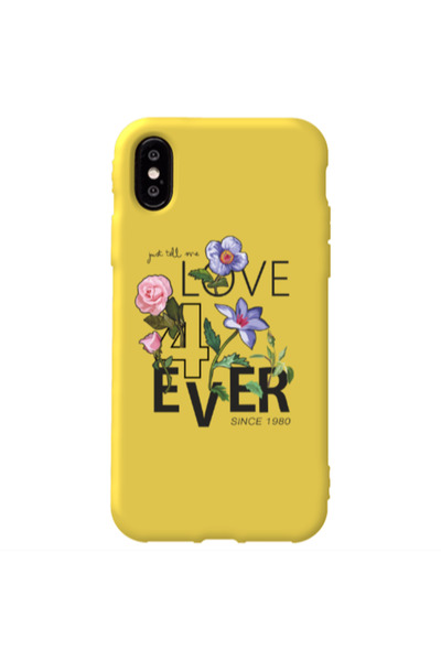 Other Apple iPhone Xs Love for ever Yellow Colored Silicone TPU Θήκη