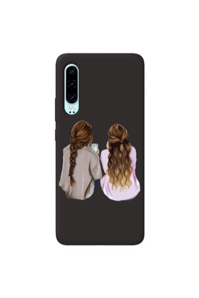 Other Huawei P30 Friends Black Colored Silicone TPU Θήκη