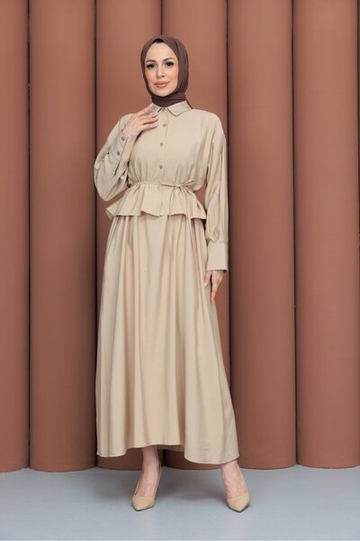 PAVENTİ Jileli Shirted Double Suit Cream