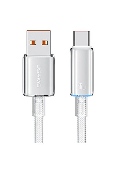 Usams Cablu de încărcare și date USB-A la USB-C Seria Cloud 6A 1.2m Alb