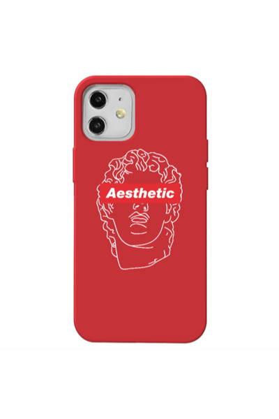 Other Apple iPhone 12 Aesthetic Red Colored Silicone TPU Θήκη