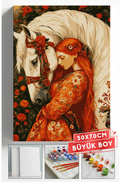 Akihabara Sayılarla Boyama Hobi Seti Çerçeveli Numaralı Tuval Fırça Boya Dahi...