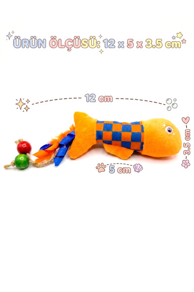 Tasma Market Kitten and Adult Cat Toy - Soft Plush Teething Fish